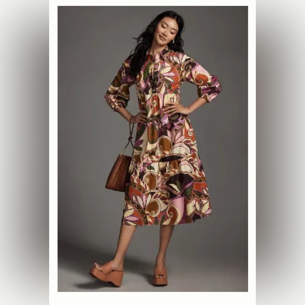 The Bettina Tiered Shirt Dress by Maeve